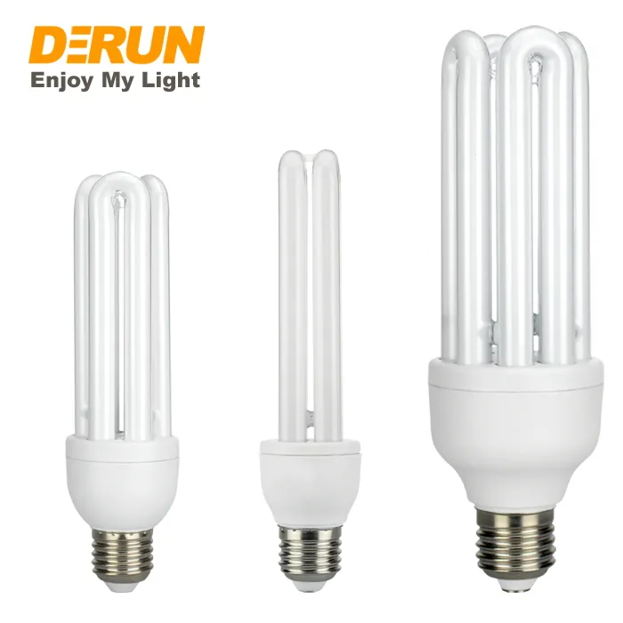 Lampu Bohlam Kaca 2u 3u 4u Cfl, Suku Cadang Pipa Bahan Baku SKD E27 B22 Siang Lampu Hemat Energi Ekonomis, CFL-U