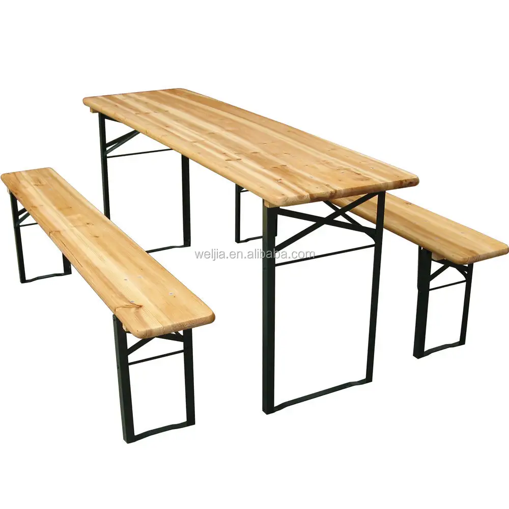 Ensemble de table en bois pliable, cadre robuste et rapide, pour le camping en plein air, pinic, BBQ, ensemble de bière