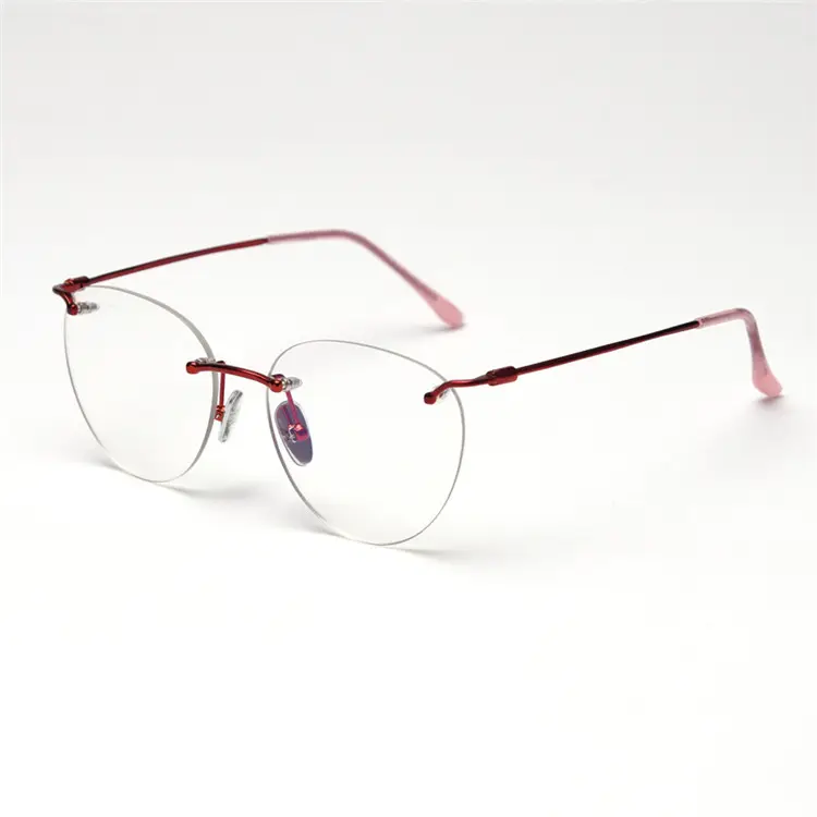 USA Mode Cat Eye Brille Rahmen Frauen Randlose Rahmen Brille Optisch
