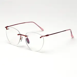 USA Fashion Cat Eye Glasses Frame Women Rimless Frames Glasses Optical