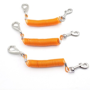 Wholesale 2.5mm PVC Coated Stretched Coil Fishing Lanyard Wtih Zinc Alloy Hook