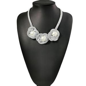Boho Fatti A Mano in Stile Africano Collane Del Pendente Della Perla Per Le Donne Treccia di Fili Della Lega Dichiarazione Girocolli Collane Disegni Dei Monili - Product Image 2