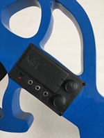Violon électrique bleu à 5 cordes élégant et professionnel fait à la main avec étui et archet