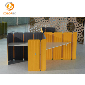 Poste de travail pour 4 personnes Écran de table de bureau Séparation grise Panneaux acoustiques en fibre de polyester <span class=keywords><strong>Bulle</strong></span> d'<span class=keywords><strong>eau</strong></span> étanche pour anniversaire - Product Image 6