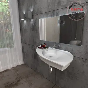 中国石材树脂洗手盆，浴室水槽，挂盆BS-8425