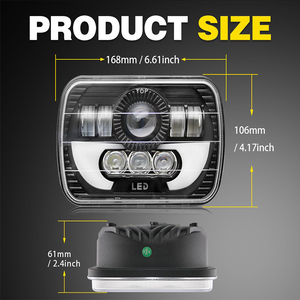 <span class=keywords><strong>Fari</strong></span> Quadrati Auto con Fascio Alto/Basso, Occhio d'Angelo, Faro 12V 24V per Camion, Faro LED 4X6 per Auto - Product Image 2
