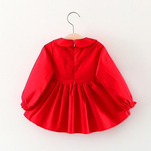 Maniche lunghe 5pcs girasoli cotone <span class=keywords><strong>9</strong></span> <span class=keywords><strong>mesi</strong></span> di battesimo del vestito per il bambino della ragazza - Product Image 4