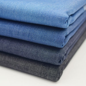 Skygen Guangzhou stocklot all'ingrosso del tessuto di saia 100% jutecell indigo denim morbido tessuto per camicie - Product Image 2