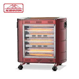 CE CB Listrik Quartz Heater dengan Roda Bergerak Kuarsa Tabung Pemanas 2400W Ruang Ruang Tamu Pemanas Radiant Portable Fire