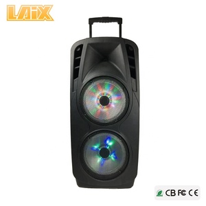 Laix DP-A9ลำโพงพกพาขนาด15นิ้วคู่พร้อมไฟ Led พร้อมรถเข็นและล้อลำโพงกลางแจ้ง<span class=keywords><strong>คาราโอเกะ</strong></span> - Product Image 4