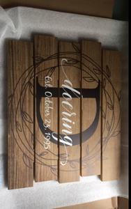Personalizada <span class=keywords><strong>nombre</strong></span> de familia signo de madera monograma madera 15x18 - Product Image 4