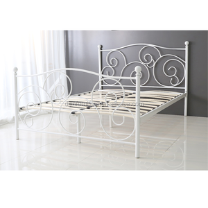 <span class=keywords><strong>Lit</strong></span> plateforme double pour filles et enfants, style princesse, <span class=keywords><strong>en</strong></span> acier <span class=keywords><strong>blanc</strong></span> moderne - Product Image 1