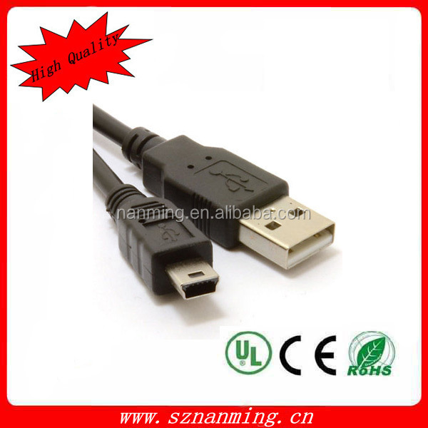 Mini USB 2.0 5 Pin Mini B Cable Para La Cámara, Mini Cable USB