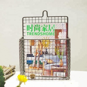 Étagère à magazines, étagère à livres, panier suspendu en métal, panier en fil métallique, étagère murale, grand panier vintage, <span class=keywords><strong>rangement</strong></span> de <span class=keywords><strong>bureau</strong></span> - Product Image 4