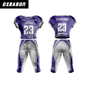 youth american football uniforms tackle twill,colorful purple american football wear made in China