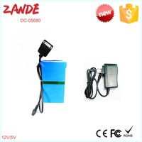 Leicht gewicht und klein 12V 5V Li-Ionen wiederauf ladbare Polymer batterie AC Aadpter US/EU/UK/AU 12V 1800mAh/5V 6800mah USB-Ausgang