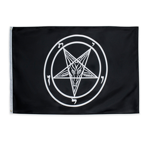 Wholesale 100% Polyester Stock 3 × 5 Ft騎士Templar Satan五角形Baphomet旗