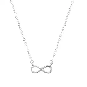 Gold Silver Color Infinity "8" Necklace Infinite Commitment Jewelry Eternal Love Wedding Necklace for Women Men Everyday Jewelry