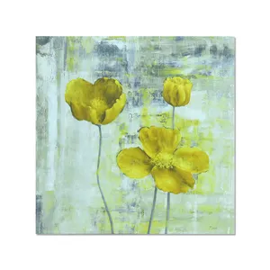 Arte Abstracto de flores para pared, pintura decorativa hecha a mano pura