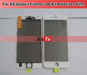 Orijinal Soğuk Basın 4 1 Ön Ekran Cam Lens ile Çerçeve polarize OCA iPhone 7 7 Artı 6 6 S 5 5 S Dokunmatik Panel yedek