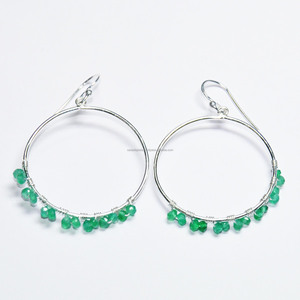 Pendientes artesanales de Plata de Ley 925, joyería de plata Artificial, joyería exótica fina a la moda, aretes de ónix - Product Image 2