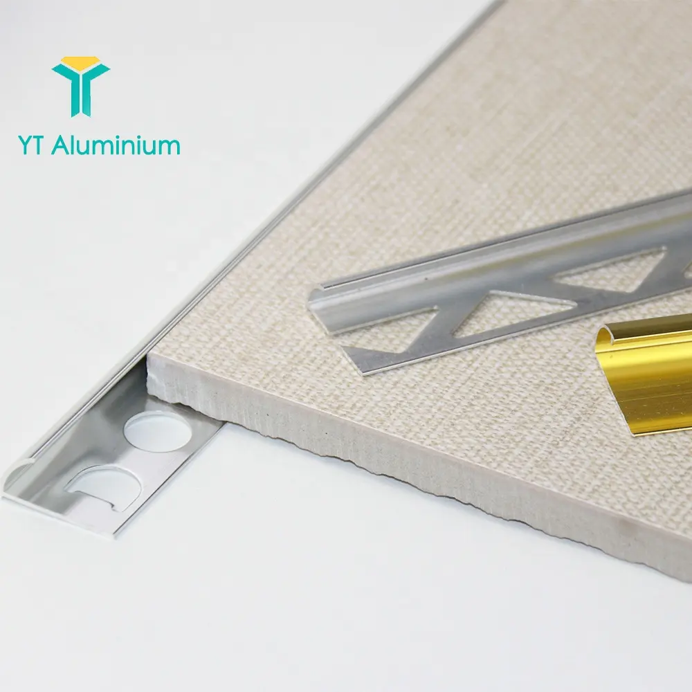 एल्यूमीनियम टाइल बढ़त ट्रिम प्रोफ़ाइल 6mm सही कोण चौथाई दौर धातु कोने टाइल ट्रिम