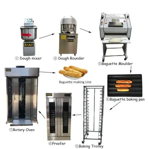 Juego completo de máquina de fabricación de barras de Baguette de pan francés, línea de producción de Baguette para panadería