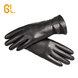 GL11 Female Black Dress Winter Real Leather <strong>Warm</strong> Driving <strong>Gloves</strong> Women - Product Image 1