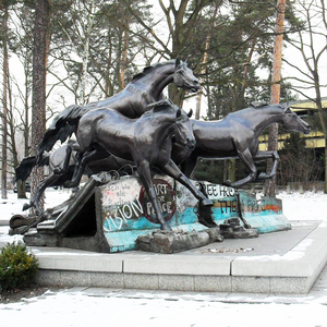 Escultura grande de Metal fundido para jardín, 5 caballos de bronce, caballos <span class=keywords><strong>salvajes</strong></span> - Product Image 5