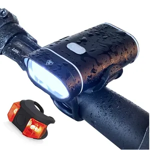 超级明亮的 CREE LED 自行车灯套装，免费硅胶自行车尾灯, 快速释放安装 800 流明 USB 自行车灯