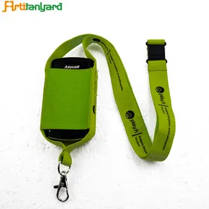 Solid Color Nurse Mobile Phone Case Lanyard In Green Printed Wholesale Heat Press Cellphone Thick Lanyards With Pockets