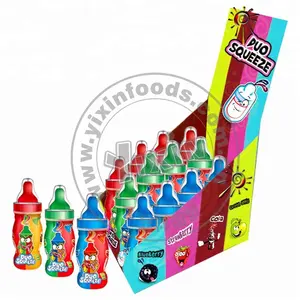 Duo squeeze liquid filled candy tube toys candy