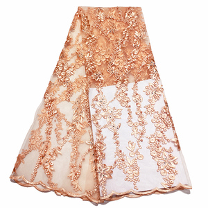 メッシュゴールドアフリカ刺繍レース生地広州ガーナ - Product Image 5