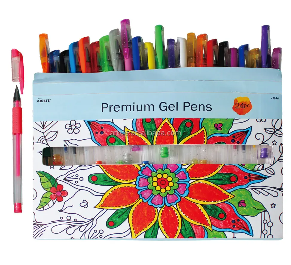 23613 23614 набор пластиковых гелевых ручек радужного цвета с блестящими чернилами для офиса shcool художественный Рисунок