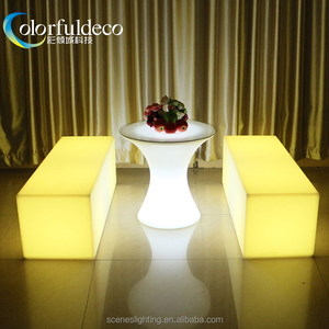 <span class=keywords><strong>Banco</strong></span> Cubo LED RGB Iluminado de Plástico Moderno para Muebles de <span class=keywords><strong>Bar</strong></span>, Hotel y Dormitorio - Product Image 1