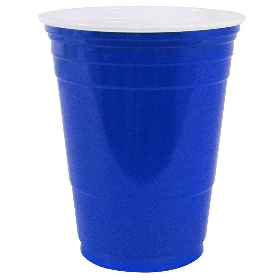 Disposable 16oz Blue Plastic Party Cup