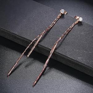ออกแบบใหม่แฟชั่นราคาถูก CZ <span class=keywords><strong>LAMOON</strong></span> 18k โรสโกลด์ชุบต่างหูสำหรับผู้หญิงวันครบรอบ E805 E814 - Product Image 4