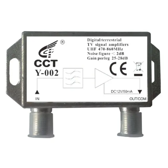 Penguat Sinyal TV Tahan Air Model No. Y-002, Pengeras Suara Antena Luar Ruangan 470-860Mhz CCT atau OEM