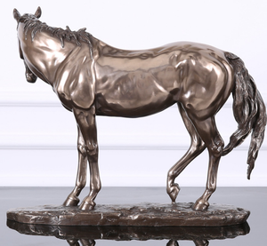 Statue de <span class=keywords><strong>cheval</strong></span> en bronze sculptée sur mesure en résine, décoration de maison et de bureau, figurine - Product Image 2