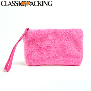BSCI ISO Sedex FAMA rifornimento all'ingrosso della fabbrica pelliccia personalizzata trucco rosa personalizzato <span class=keywords><strong>borsa</strong></span> da viaggio con cerniera <span class=keywords><strong>borsa</strong></span> cosmetica per donna - Product Image 2