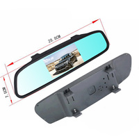 Monitor de Espejo Retrovisor para Auto de 4.3 Pulgadas, Impermeable IP67, con Asistente de Estacionamiento, Visión Nocturna LED y Cámara de Reversa
