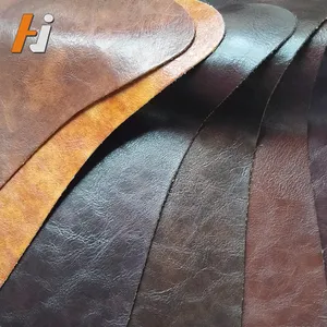 Oil Wax PU Leather Used For Sofa Furnitures Faux Pu Leather With Soft Hand Feelings And Competitive Price