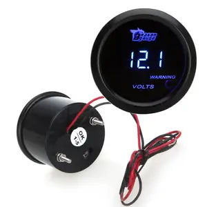 Auto Auto 2 "52Mm Blauw Licht Digitale Led Volt Voltage Meter Gauge Boot Black