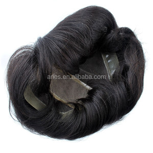 di spessore chiusure pezzo superiore posticci <span class=keywords><strong>uomo</strong></span> toupet capelli umani clip in estensione - Product Image 3