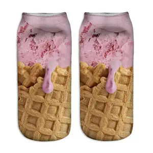 Chaussettes 3D à motif de licorne pour filles, chaussettes amusantes, Donuts, drôles, à la mode