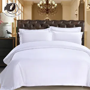 Hotel White Bed Sheet Duvet Cover Set Linen 100 Egypt Cotton Satin Hotel Bedding