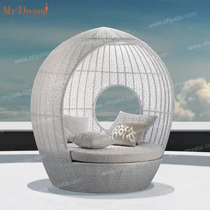 квин-сайз бассейн Suppliers-Роскошная круглая кровать Mr.Dream королевского размера для коммерческих отелей, ротанговая плетеная круглая кровать большого размера