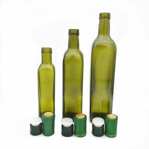 Bouteille vide d'<span class=keywords><strong>huile</strong></span> d'olive en verre carré vert foncé de 250ml 500ml 750ml Bouteille de <span class=keywords><strong>vinaigre</strong></span> de sauce soja - Product Image 2