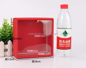 מים בקבוק נייר תיבת אריזת נייר קופסות מותאם אישית לוגו נוקשה נייר אריזת אריזת מתנה עם ברור