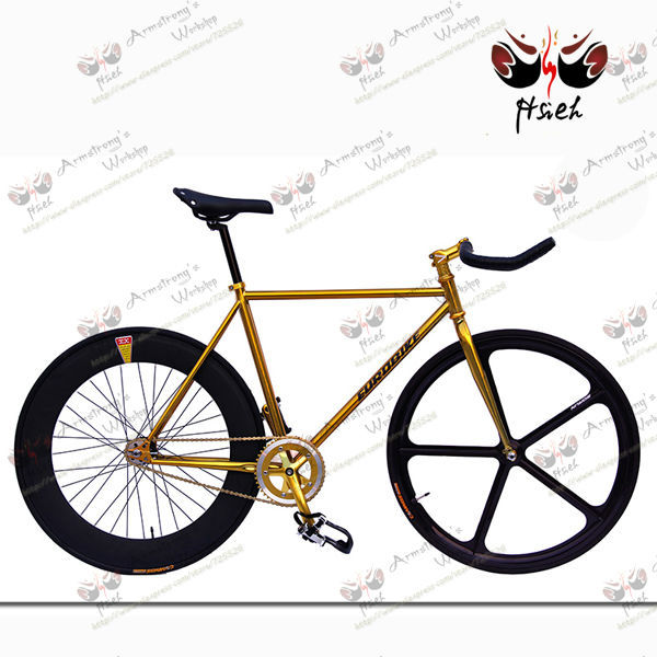 700c односкоростной дешевые шоссейный велосипед, способный преодолевать Броды для продажи спереди 5-спицевый Золотой бык рогом